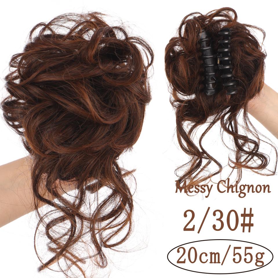 Synthetischer Haarknoten, gewellt, unordentlich, Haargummis, Haarknoten, Clip-in-Haarverlängerung, Hochsteckfrisuren, Haarteile für Frauen, Chignons 20CM