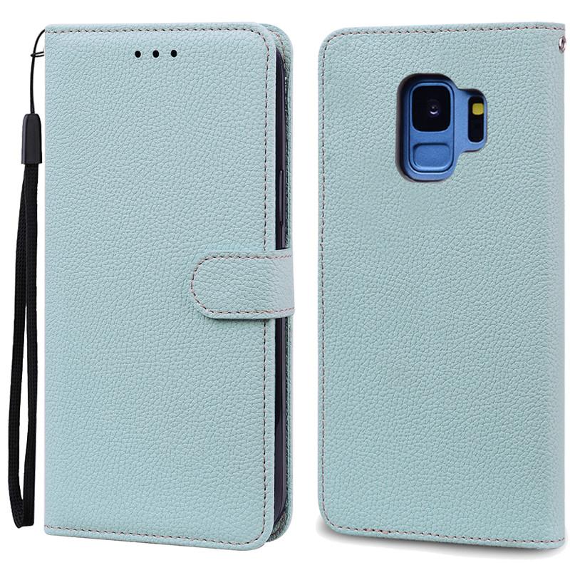 S9/S9 Plus Hülle Für Samsung Galaxy S9 Hülle G960F Leder Brieftasche Klapphülle Für Samsung Galaxy S9+ S 9 Plus G965 Coque Handyhülle For Samsung S9 Plus hellblaue