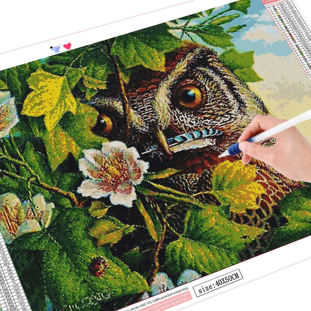Diamant Mosaik Kreuzstich Eule Voll Runde Diamant Stickerei Set 5d Diamant Malerei 20X30