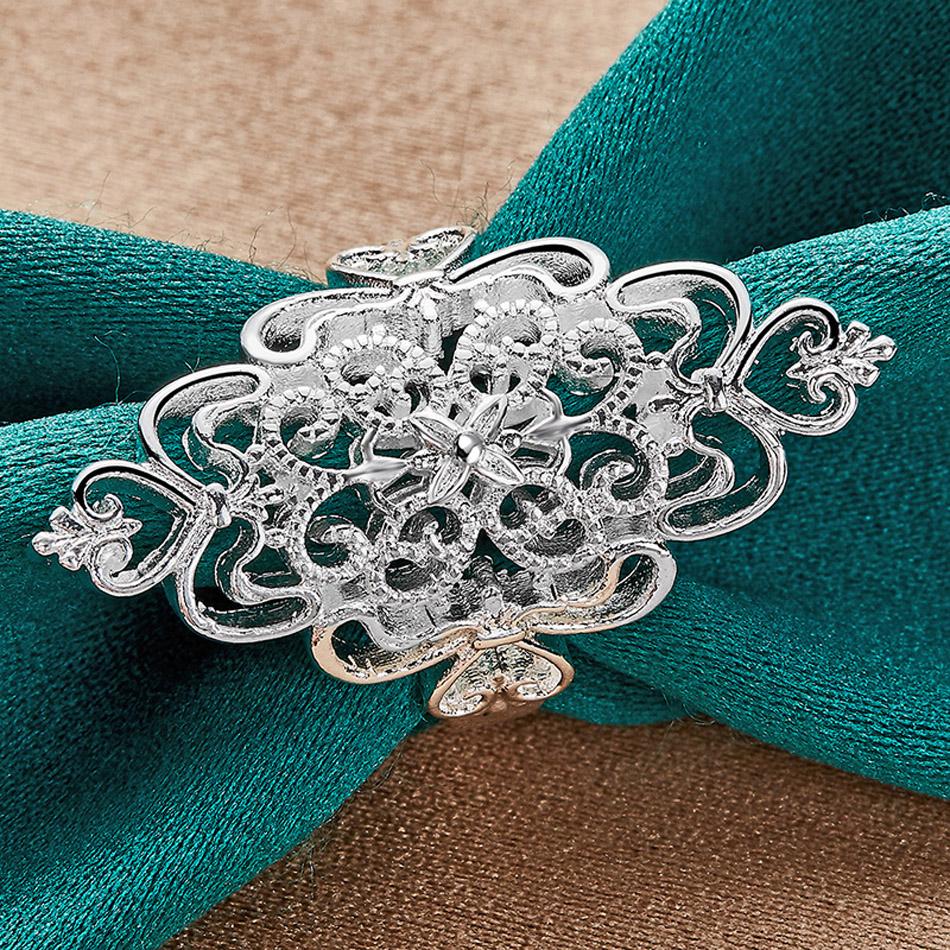 925 Sterling Silber Blumen 6 7 8 9 10 Ring für Damen Charm Modeschmuck 6