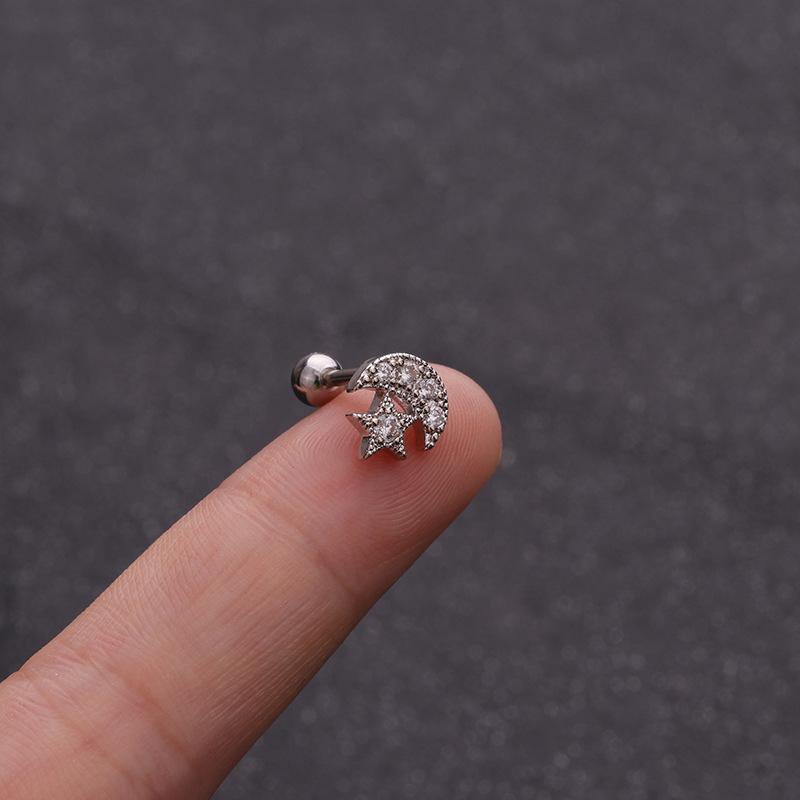 Blatt Edelstahl Knorpel Nagel Ohr Nagel Für Frauen Zurückschieben Ohr Knochen Nagel Helix Ohrring Kristall Mode Schmuck 11