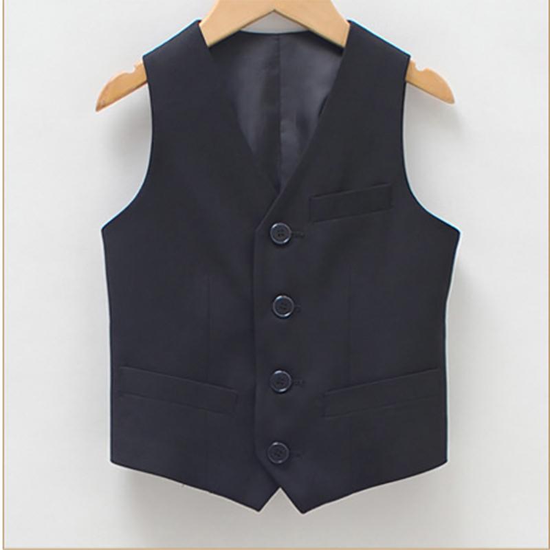 Kinder Kleid Weste Jungen Anzug Anzug Blume Mädchen Show Schwarz Einfarbig Casual Weste Koreanische Version von Slim 100 schwarz
