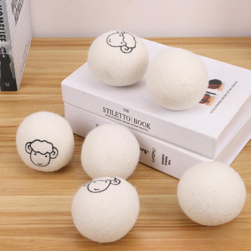 Wiederverwendbare Wolle Trocknerbälle Weichspüler Wäsche Vlies Trocknerball Set Zuhause Wäschetrockner Waschmaschine 5cm