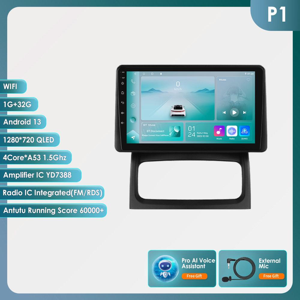 Hizpo Android 13 Autoradio für Renault Clio 2 2000-2012 kabelloses CarPlay Android Auto 2din Auto Intelligenter Bildschirm Bluetooth Autoradio DVR Kamera RDS FM P1 4Core 1G 32G AI