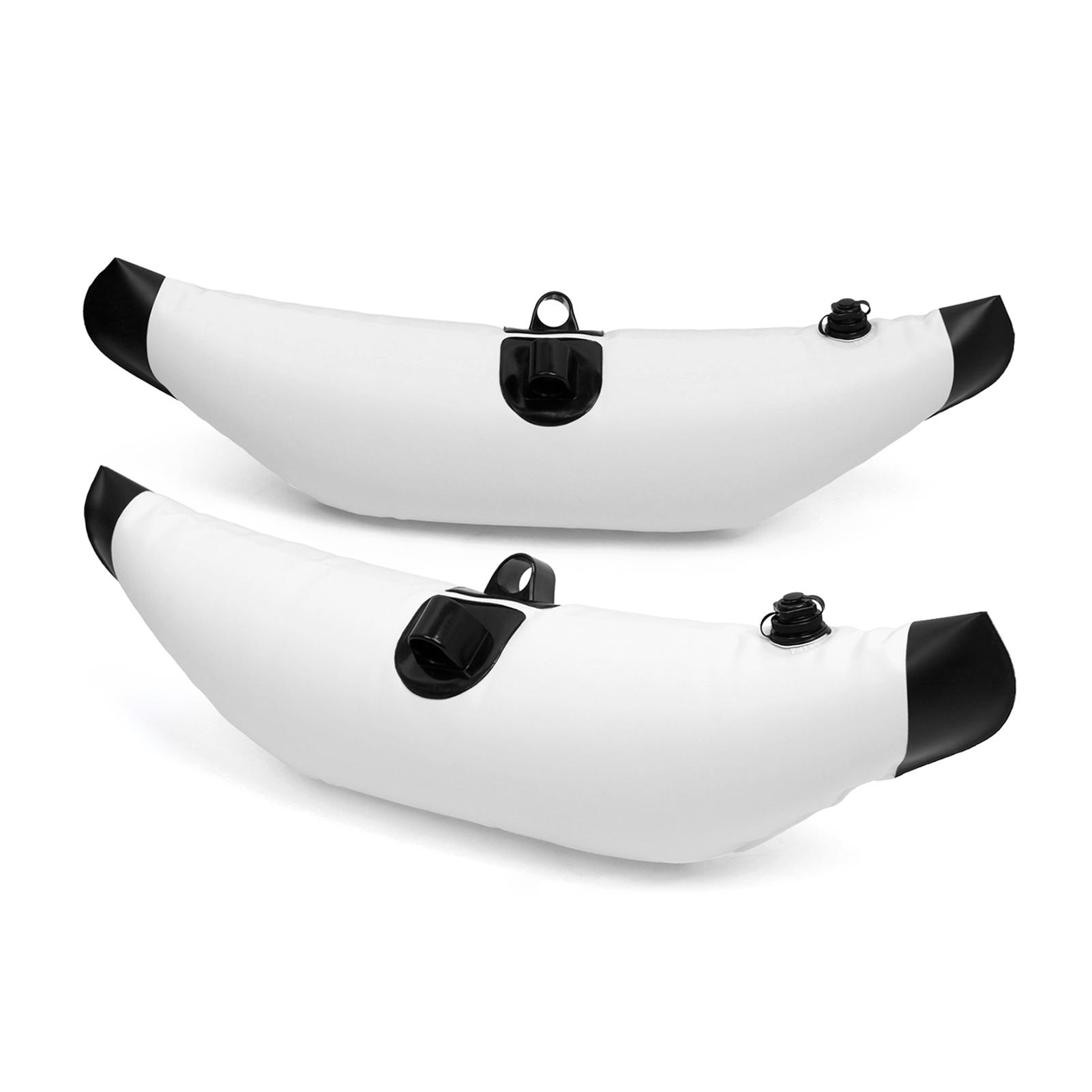 2 Stück Kajak PVC aufblasbarer Auslegerschwimmer Kajak Boot Angeln Stehender Schwimmer Stabilisator weiß
