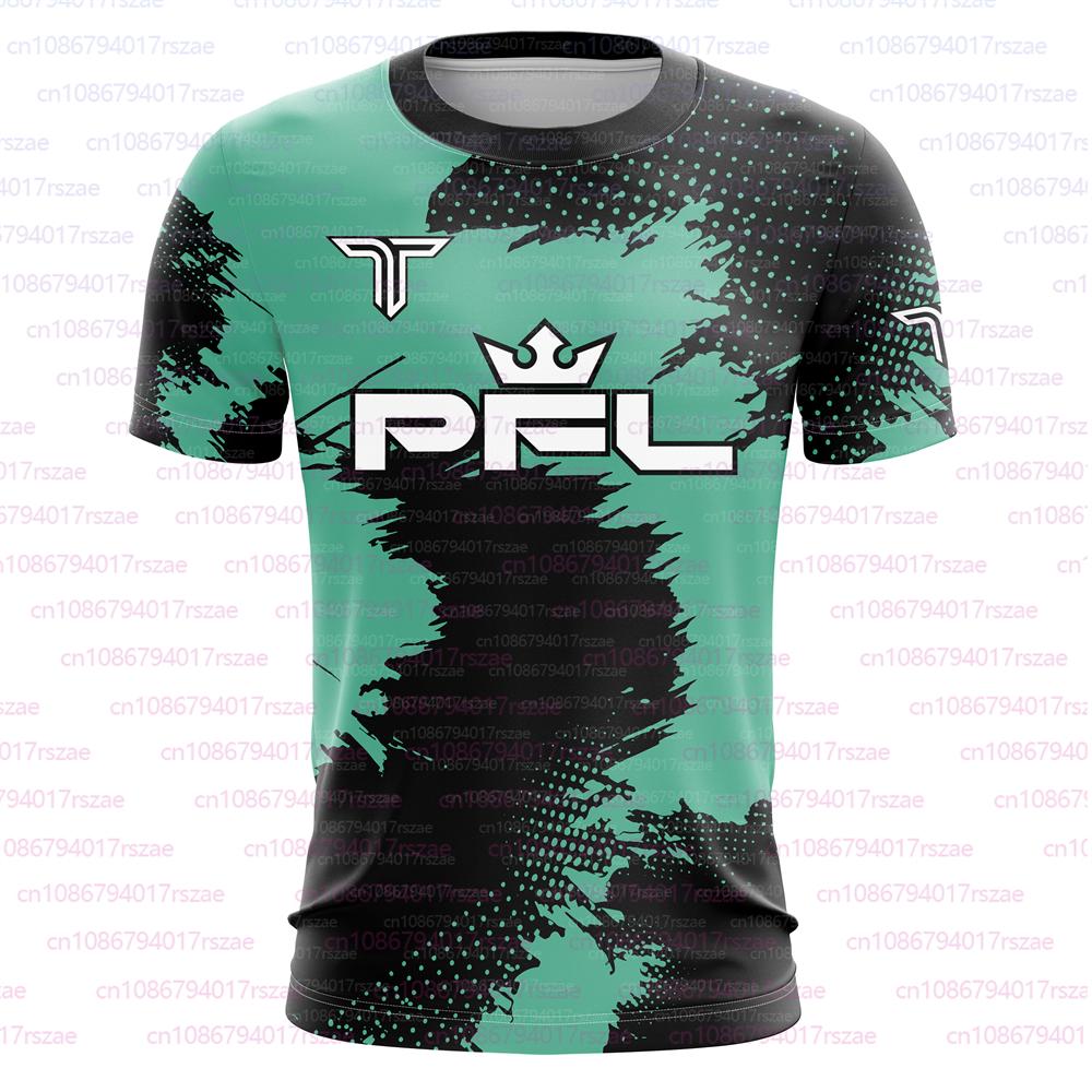PFL Walk 2025 Boxen Trikot Herren Sommer Sparring MMA Uniform Kleidung Outdoor Sport Kurzarm Unterstützer T-Shirt Übergroßes Oberteil 4XL türkis