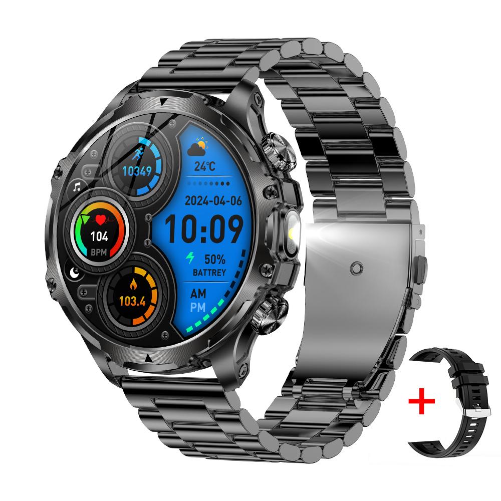 MEVADEN Neue 1,85 Zoll Herren-Smartwatch mit Bluetooth-Anruf, Sport-Fitness-Tracker, Herzfrequenzmesser, Smartwatch für Android IOS, 700 mAh schwarz
