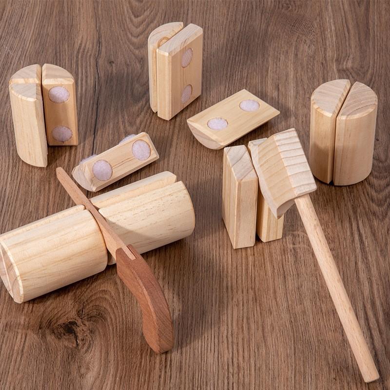 Kinderspiel Holz hacken Lernspiel für Kleinkinder Baby Holz hacken Holzspielhaus schneiden und sehen Klettverschluss Spielzeug
