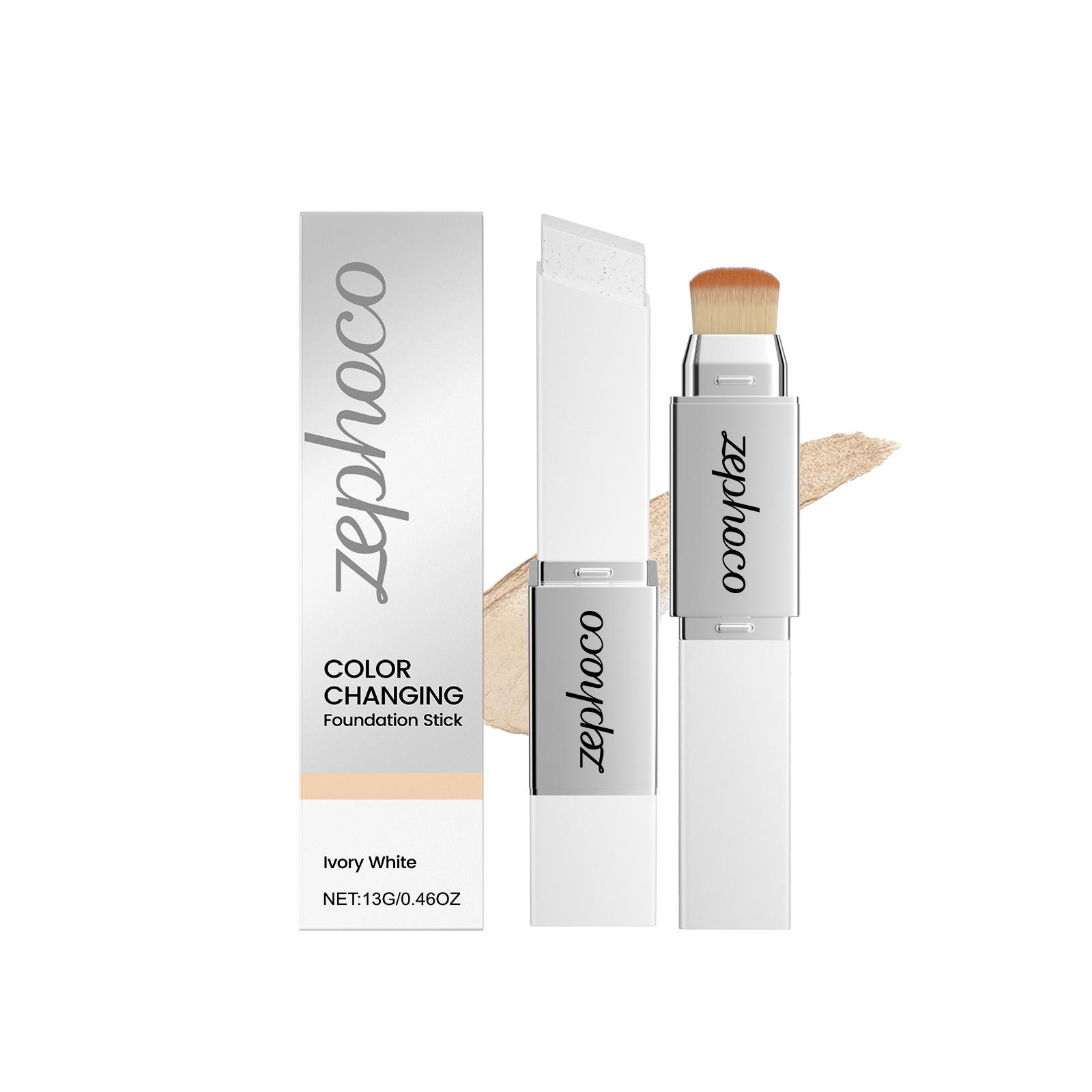 ZEPHOCO 2 in 1 Farbverändernde Foundation Make-up Stick Lang Anhaltendes Feuchtigkeitsspendendes Make-up Hohe Deckkraft Make-up Koreanisch Ivory white