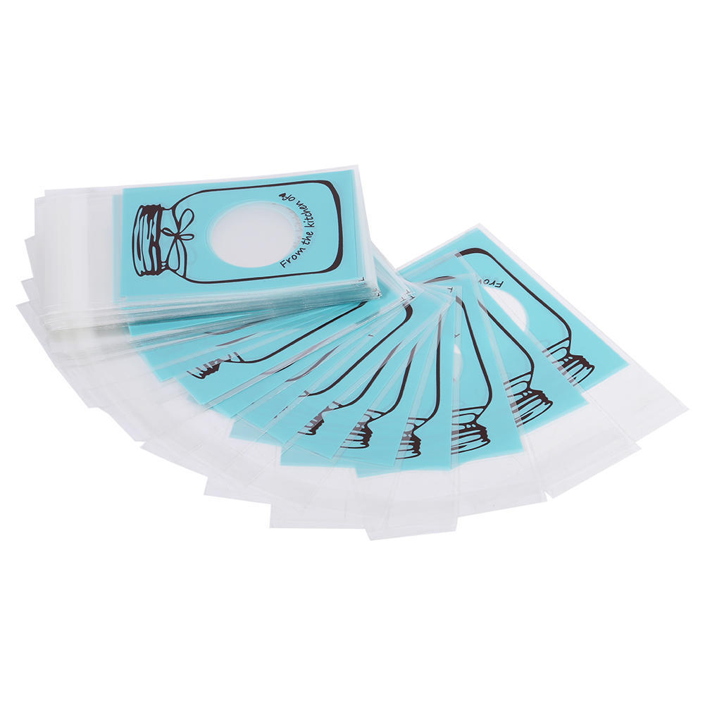 100 Stück/Packung Hübsche Plastik Süßigkeiten Keks Kekse Geschenkverpackungsbeutel Partyzubehör (blau)
