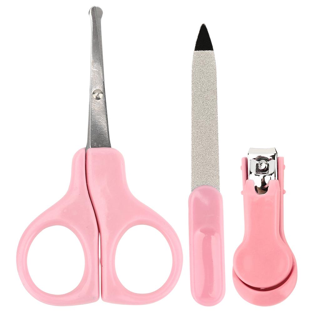 3 Teile/satz Schöne Baby Fingernagel Clipper Set Infant Nagel Cutter Schere Nagel Datei (Rosa) rosa