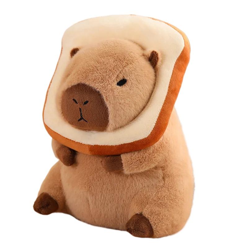 Capybara Plüschtier Simulation Capybara Cosplay Einhorn Dinosaurier Kleid Boba Brot Obst Essen Dekor Vögel Blase Kuscheltiere 30cm braun