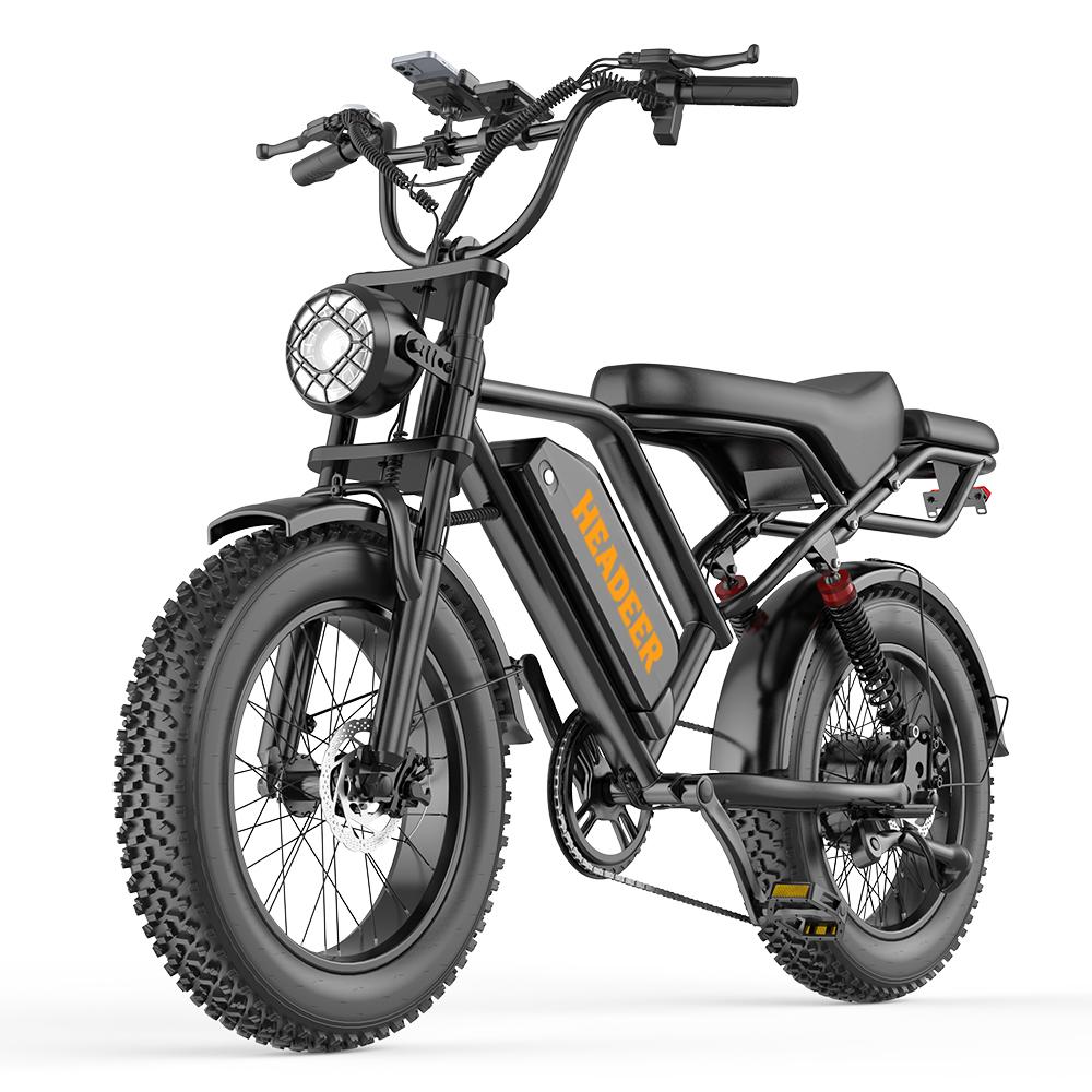 HEADEER BK20 E-Bike für Erwachsene 48V20AH Akku 750W Motor Elektrofahrrad 150KG Zuladung 80KM Reichweite 20 Zoll Fettreifen Off-Road E-Mountainbike