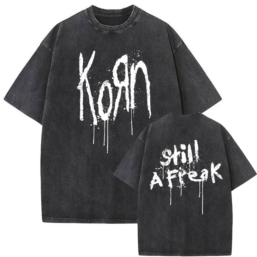 Gewaschenes Vintage-Rockband Korn Ftl 25 Follow The Leader T-Shirt Herren Gothic Casual Oversized Tees Herren T-Shirt Herren Vintage T-Shirt S