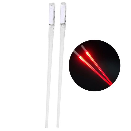 1 Paar Essstäbchen Wiederverwendbar Lebensmittelqualität Glatte Oberfläche Auffällige LED-Beleuchtung Verschleißfest Leicht BPA-Frei LED Leuchtende Essstäbchen rot