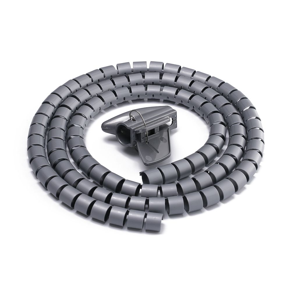 2M 10/16/22/28mm Flexible Spirale Kabel Draht Schutz Kabel Organizer Computer Kabel Schutz rohr Clip Organizer Management Tools 28mm grau