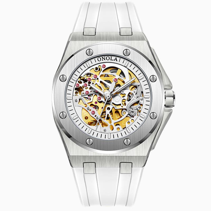 Neue TOP Marke Luxus herren Uhr mit Box ONOLA Voll Automatische Silikon Wasserdichte Uhr männer Mechanische Uhren