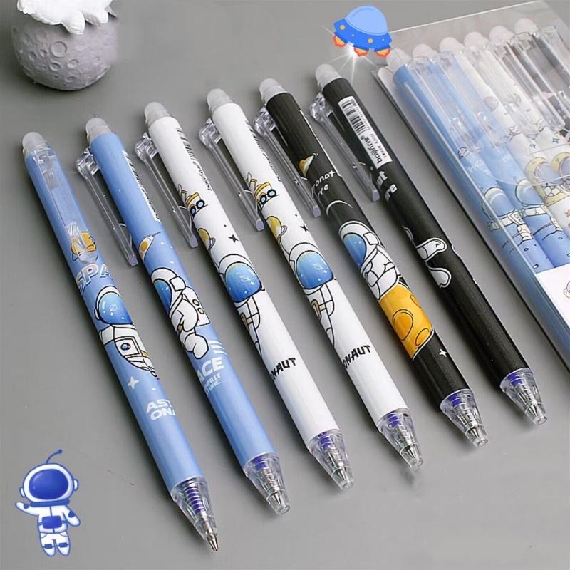 Cartoon Astronaut Löschbaren Neutral Stift 0,5mm Schwarz/Blau Tinte Stift Student Schreibwaren 1pcs（Random style） blau