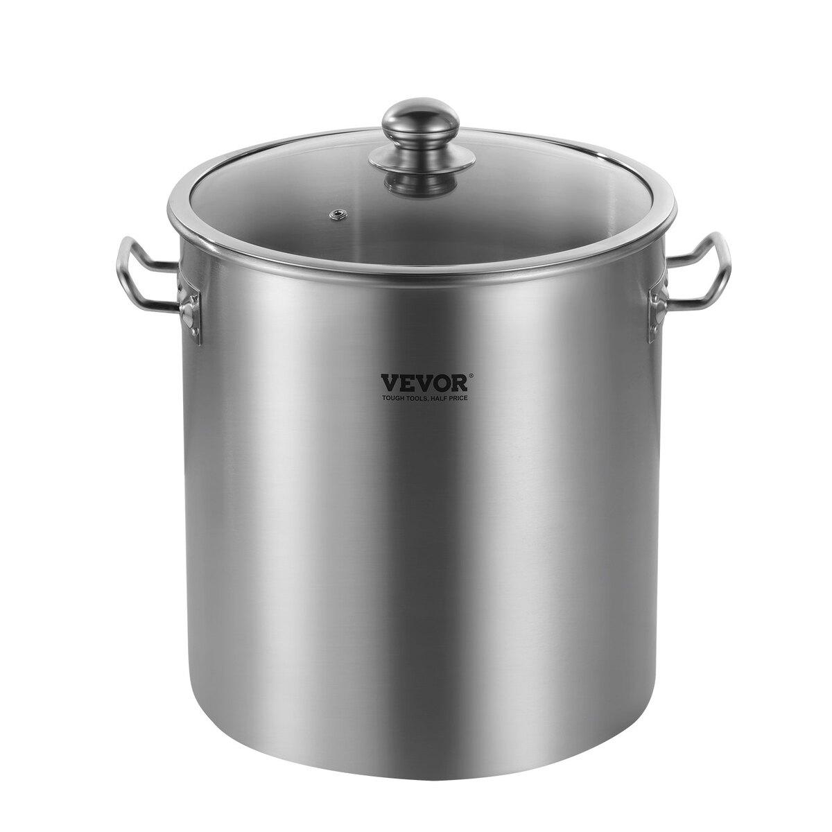 24QT Edelstahl Kochtopf Kochküche Saucentopf mit Deckel Griff