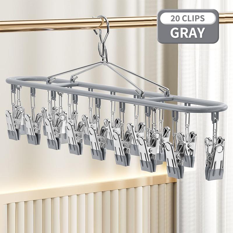 Edelstahl Kleiderständer Sockenhalter Mit 20 Clips Winddicht Multi Clip Wäscheständer Für Unterwäsche Socken Balkon Aufbewahrungsständer