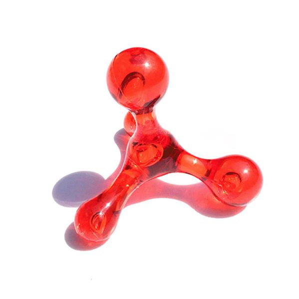 Zurück Mini Massagestab Fashion Home Ganzkörpermassagegerät Vier-Ball-Massagegerät rot