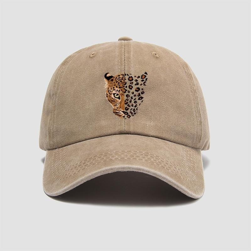 Alte Baseballkappe Leopard Personalisiert Mode Lässig Baseballkappe Zeigt Gesicht Klein Lässig Vielseitig Bedruckte Mütze