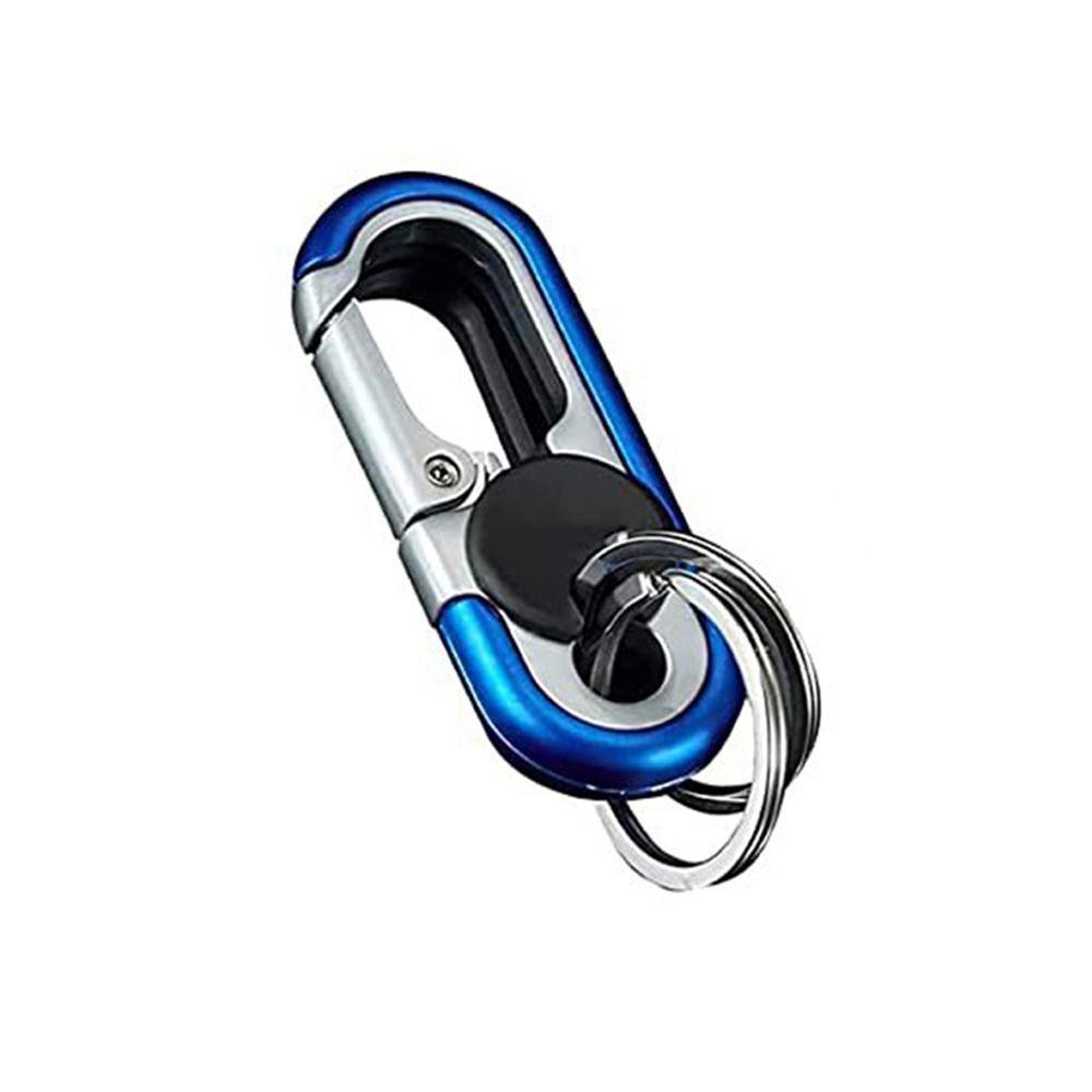 Doppelring Schlüsselanhänger Business Schlüsselanhänger Herrenmode Schlüsselanhänger Geschenk Metall Schlüsselschnalle Auto Styling Auto Autozubehör blau