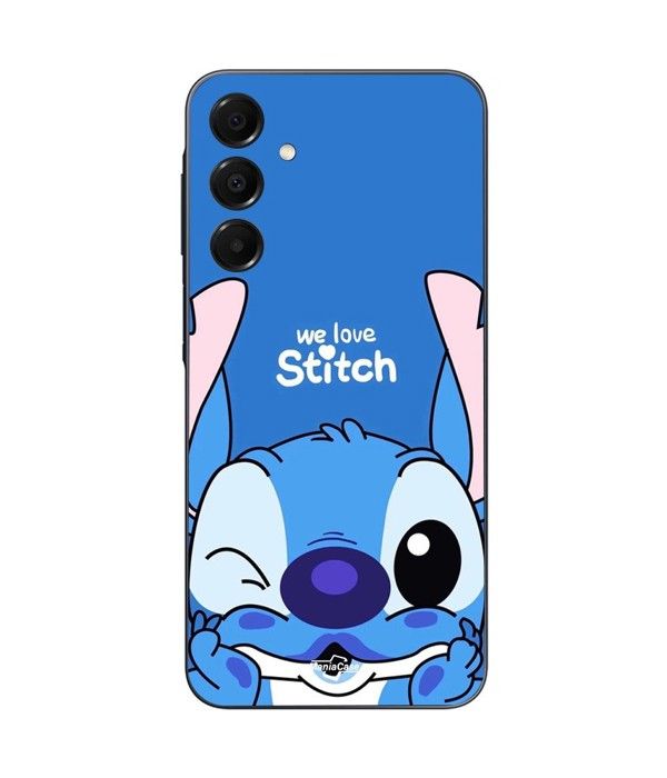 Hülle Für Samsung Galaxy A15 Stitch süß ohana Stitch blau vorderseite blau Maniacase schwarz
