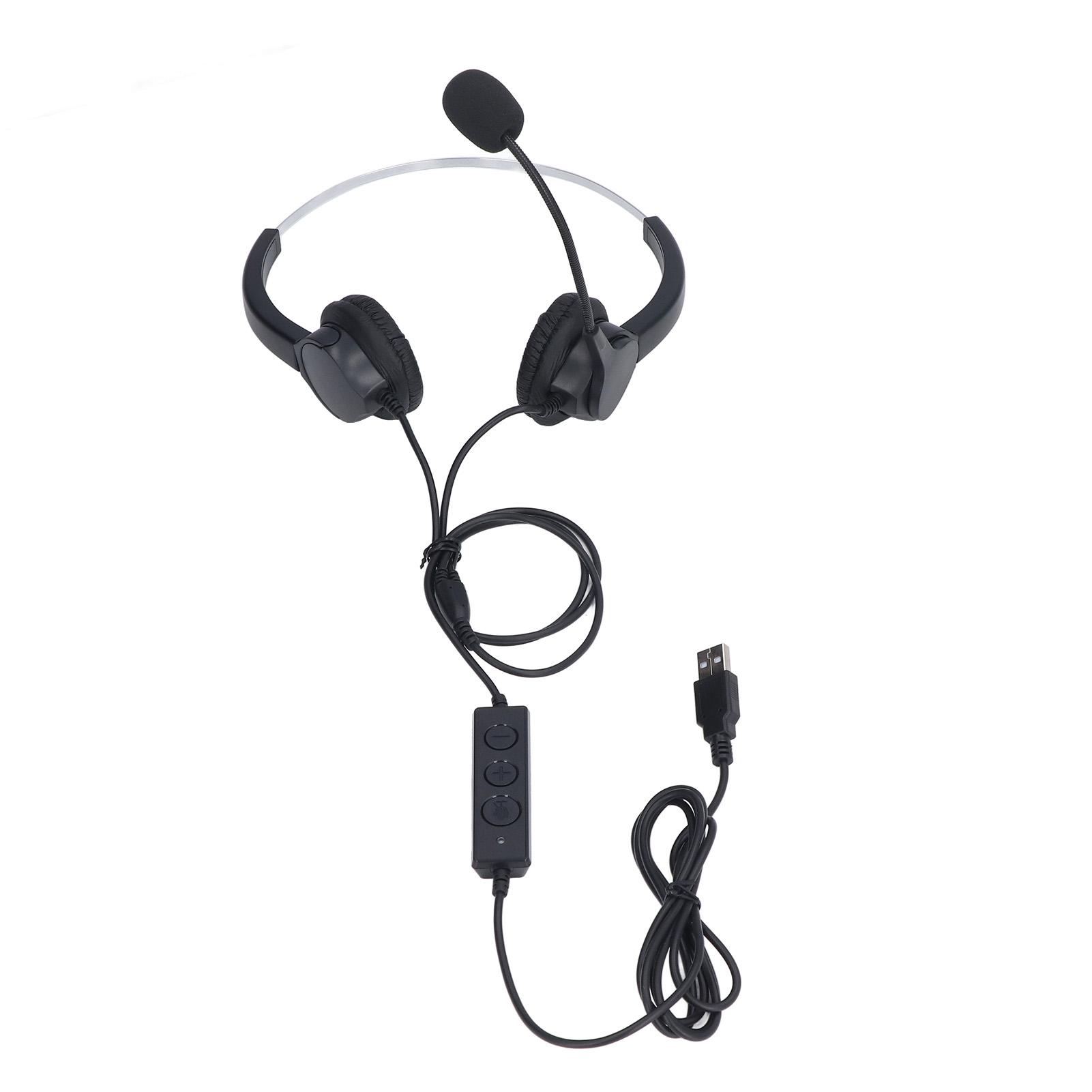 Büro-Headset Verstellbares Stabiles Kabelgebundenes Callcenter-Headset mit Mikrofon zur Geräuschunterdrückung für