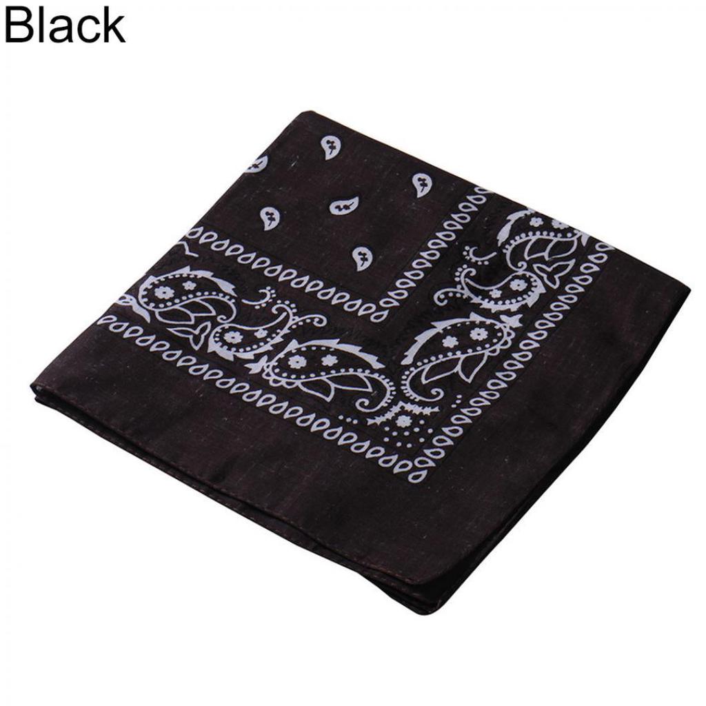 Cool Cotton Lady Men Square Bandana Hiphop Head Wrap Schal Armband 55 x 55 cm schwarz