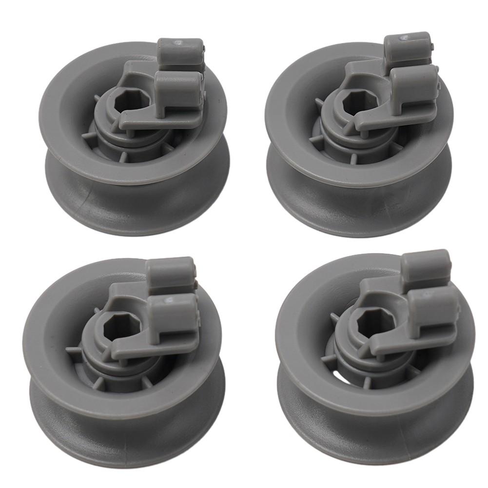 4x Korbrolle für Geschirrspüler Oberkorb Für Bosch Für Siemens 611666 black