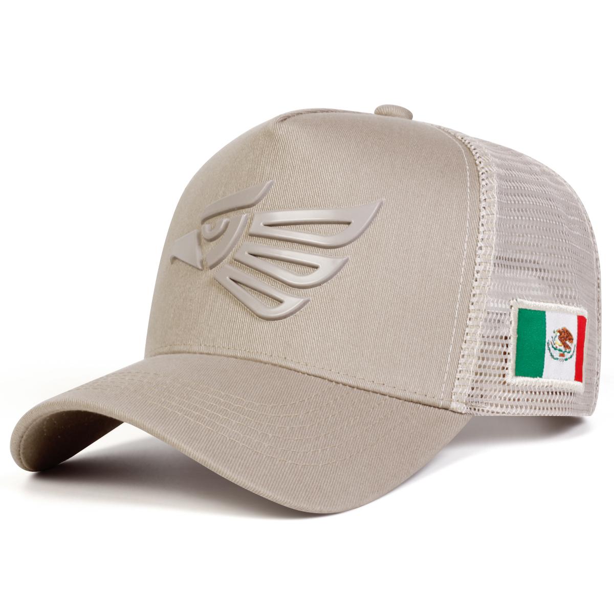 Unisex Mexikanische Adler Dekoration Verstellbare Atmungsaktive Mesh Baseballkappe Hip Hop Caps Frühling Sommer Outdoor Sport Reise für Frauen Männer khaki