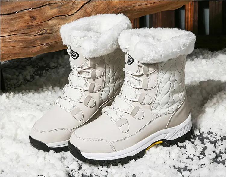 Damenschuhe Winter Neue Damen Outdoor Schneestiefel Fleecefutter Warm High-Top Trendige Damenschuhe Baumwollgepolsterte Schuhe 42