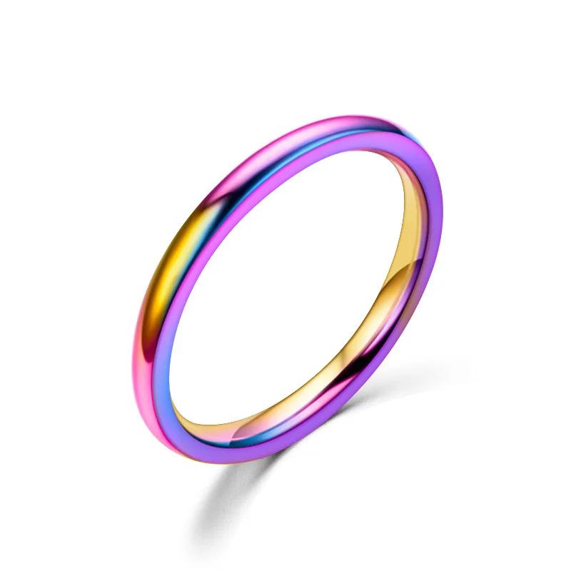 Anlauffreier 2mm 4mm 6mm Edelstahl Goldfarbene Knöchelringe für Damen Minimalistische Goldringe für Damenschmuck 12 purple
