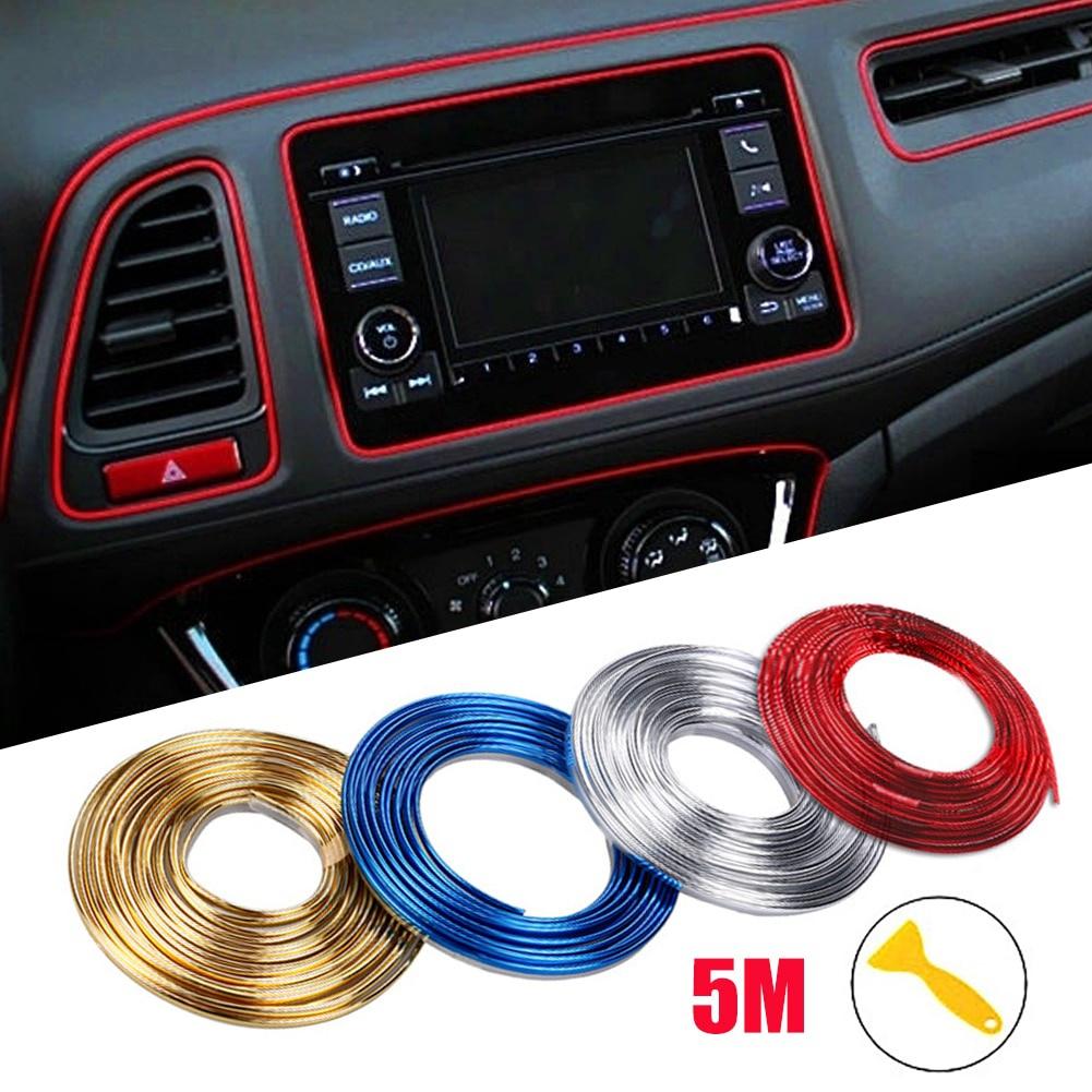 Universal Auto Zierleiste Dekoration Flexible Streifen 5M/3M/1M Innen Auto Zierleisten Auto Abdeckung Trim Dashboard Tür Auto-Styling gold