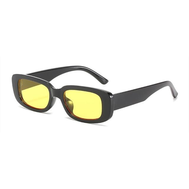 Sonnenbrille Klassische Retro Quadratische Gläser Frauen Vintage Reise Kleine Rechteck Sonnenbrille Weibliche Brillen Anti-Glare schwarz