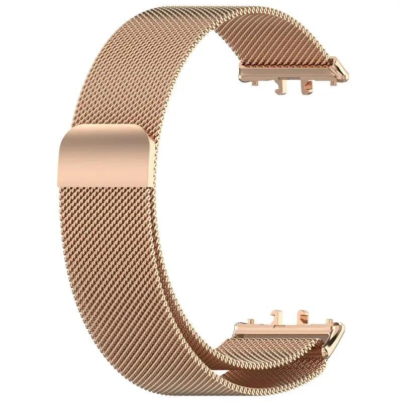 Edelstahlarmband für Samsung Galaxy Fit 3 Armband Milanese Loop Magnetisches Armband Armband Galaxy Fit3 Zubehör For Galaxy Fit 3 rose gold
