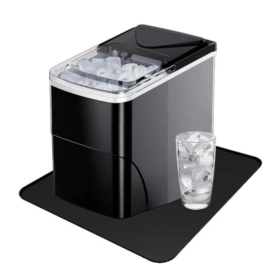 Yousheng Eiswürfelbereiter-Pad, wasserabsorbierende Arbeitsplatte, wiederverwendbares Eiswürfelbereiter-Tablett-Pad, leicht zu reinigende Abtropfmatte für die Küche schwarz