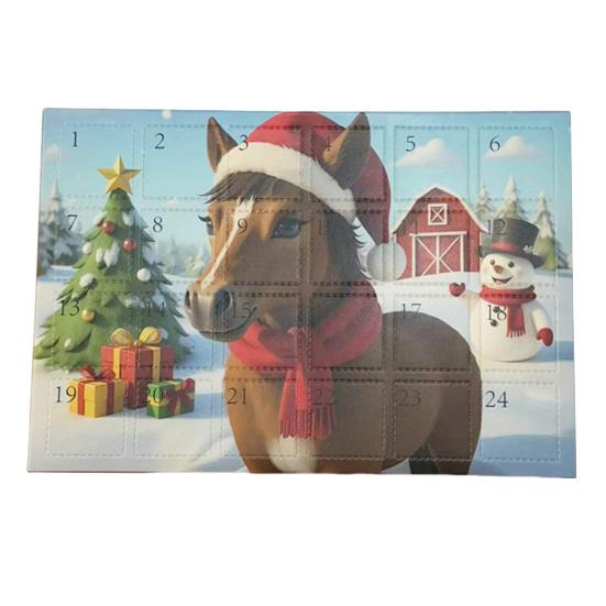 Weihnachts-Adventskalender 2025 24 Tage Hai/Pferd Countdown-Kalender mit 24 Sammelfiguren Weihnachtsgeschenke für Kinder Horse