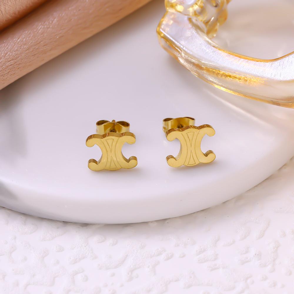 Nischen Design Französisch Retro Stein Spleiß Arc de Triomphe Schmuckset: Armband, Halskette, Ohrringe