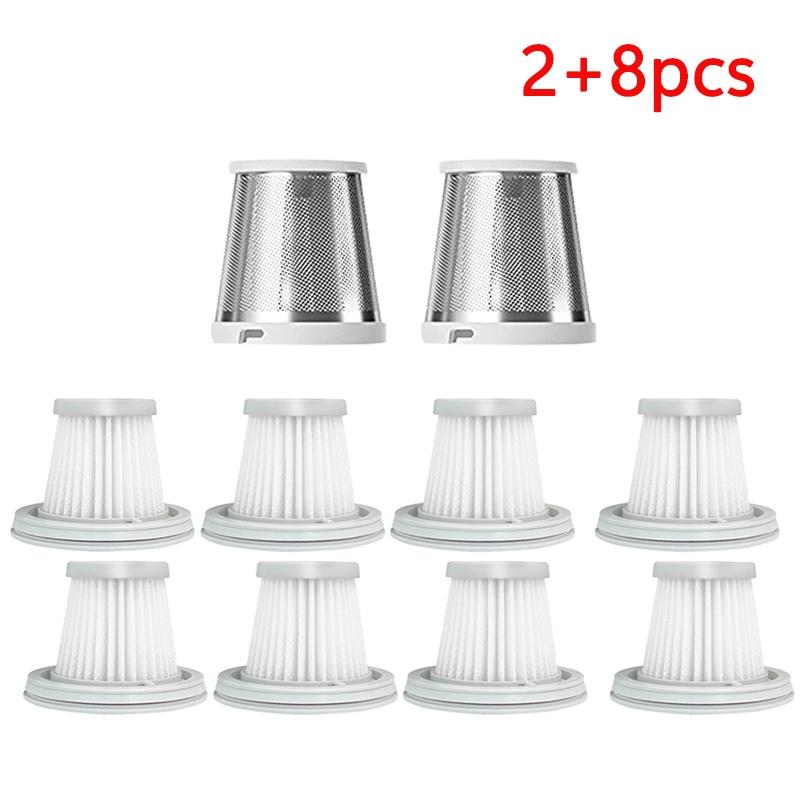 Stahlfilter für Xiaomi Mi Staubsauger Mini / Xiaomi Tragbarer Auto-Staubsauger / SSXCQ01XY Zubehör Handstaubsauger 2+8 filters