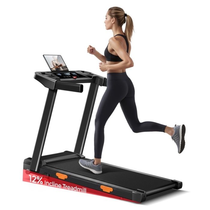 LAUFBAND - SF10 - Steigung 12% - Geschwindigkeit 12 km/h - Leiser 3,0 PS Motor schwarz