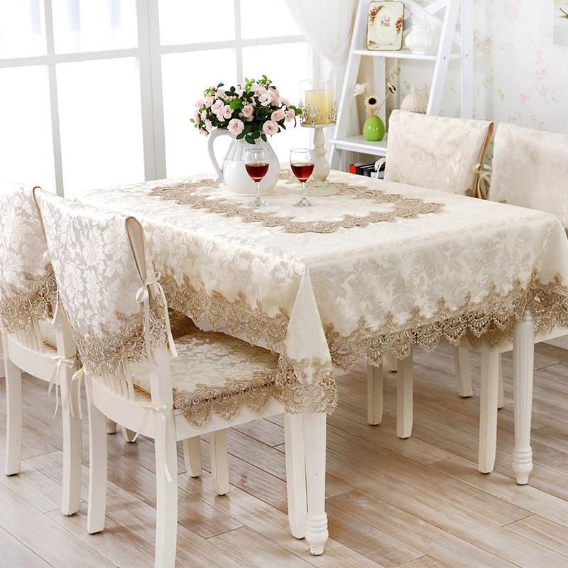 Heimtextilien Elegante Spitzentischdecken Jacquard Hochzeit Tischdecke Stuhlhussen Dekoration Handtücher 85x85cm