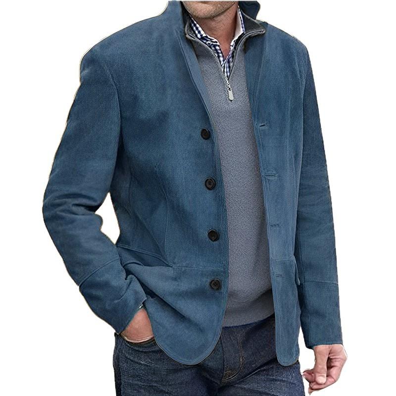 Herren Blazer Baseball Uniform Locker Herrenmode Business Britischer Casual Anzug Knopf Baumwolle Freizeitkleidung Einzelne Weste XXXXXL hellblaue