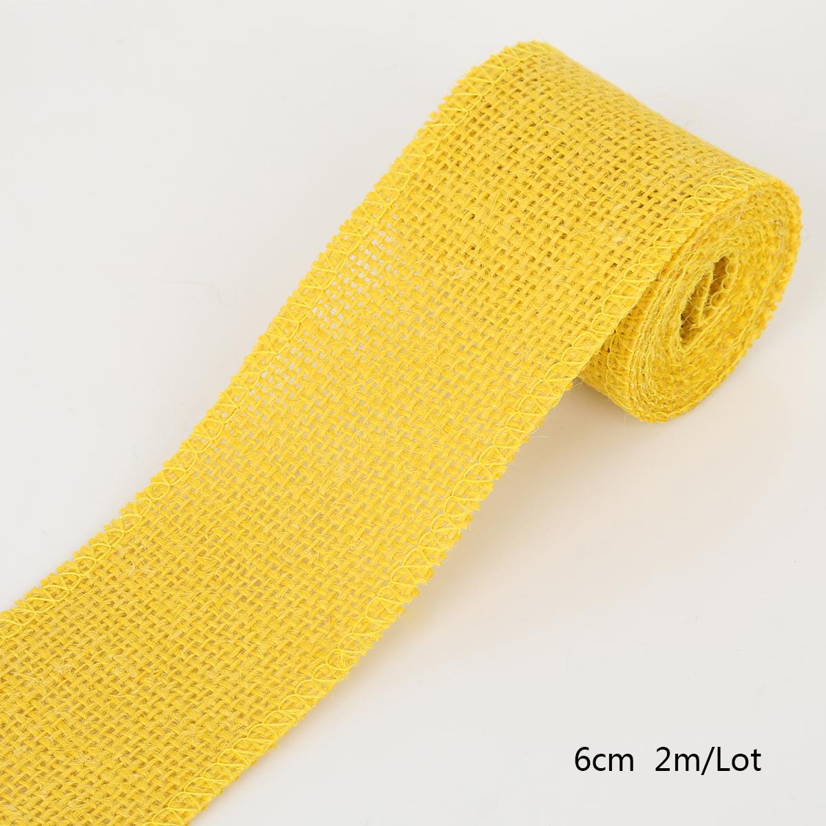 2 Meter buntes natürliches Jute-Sackleinen-Band, Jute-Stoffrolle, hessisches Band, Borte, Band, rustikale Hochzeit, Party-Dekoration
