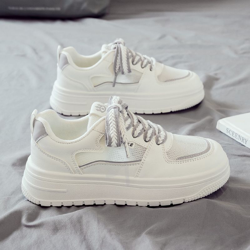 Frühling und Sommer Mesh Atmungsaktive Kleine Weiße Schuhe Weibliche Alle-spiel Sport Casual Alte Papa Schuhe Board Schuhe Weiche Unterseite sommer Modelle 40 grau