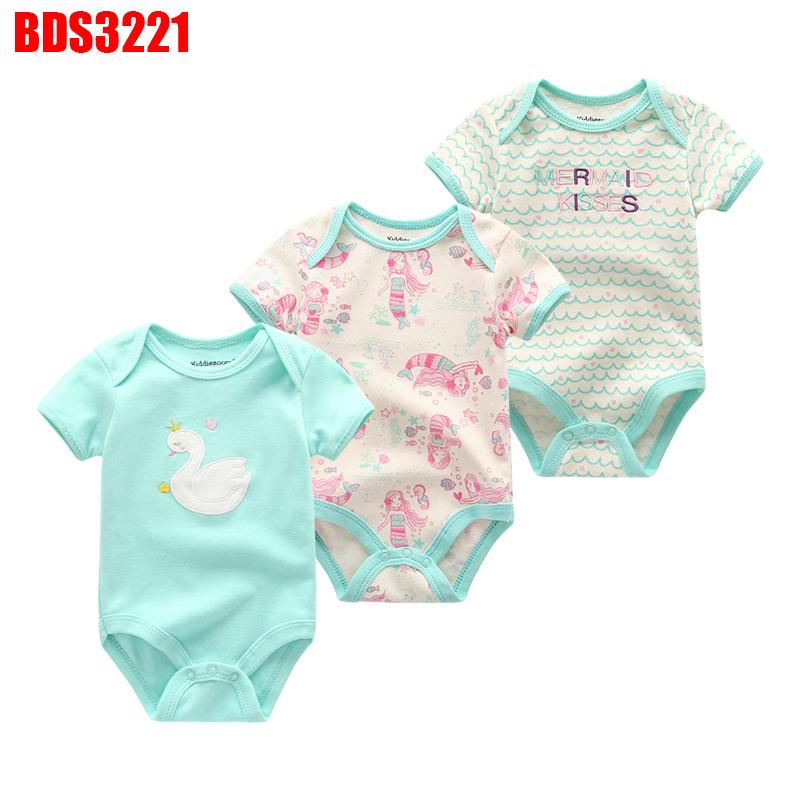 Kiddiezoom Neugeborenes Baby Junge Mädchen Kleidung Baumwolle O-Ausschnitt Kurzarm Baby Strampler Kleidung 9M white