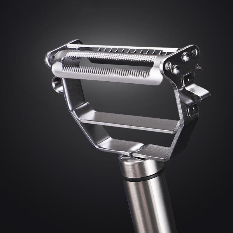 Schäler Edelstahl Multifunktionshobel Gemüse Obst Kartoffelreibe tragbare scharfe Küchenzubehör Werkzeuge grau