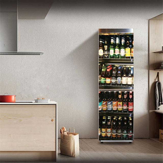 Kühlschrank Aufkleber Tür Abdeckung Rotwein Schrank 3D Selbstklebende Folie Tür Vinyl Kühlschrank Abdeckung Aufkleber Tapete Aufkleber PVC Kunst 60x180cm