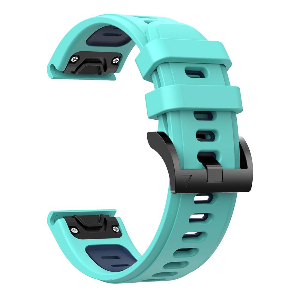 22mm 26mm Silikonarmband für Garmin Fenix 7 7X 6 6X 5 5X Quick Fit Armband für Garmin Fenix 3/3 HR/3 Sapphire Smart Watch Band 26mm (For Fenix 7X 6X 5X) minze, grüne/nachtblau